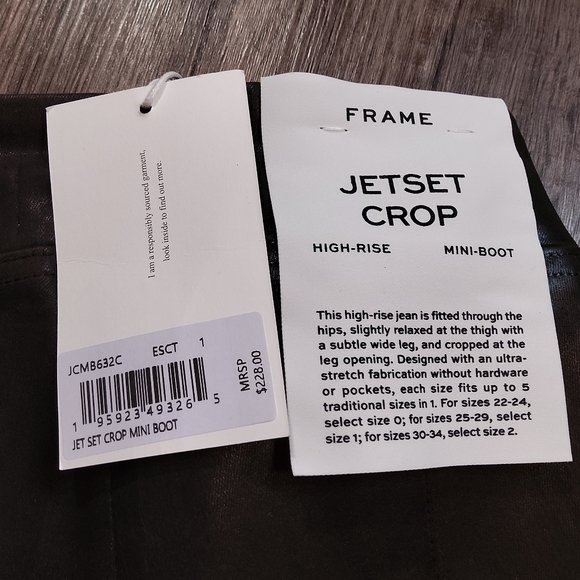 FRAME DENIM Jetset Crop Mini Boot NWT in Espresso Coated - Picture 10 of 16